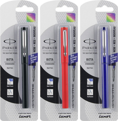 

Parker Beta Standard Multicolor CT Ball Pen(Pack of 3)