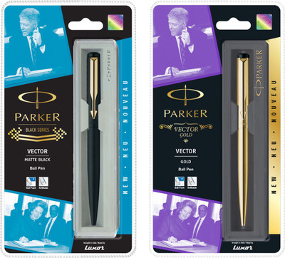 

Parker Vector Matte Black & Gold GT Ball Pen(Pack of 2)