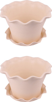 

Garden's Need Orchid Pot With Drip Tray Plant Container Set(Pack of 2, Plastic)