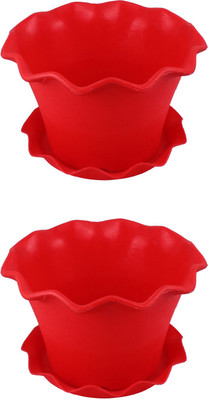 

Garden's Need Orchid Pot With Drip Tray Plant Container Set(Pack of 2, Plastic)