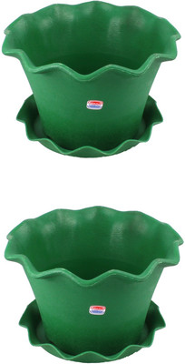 

Garden's Need Orchid Pot With Drip Tray Plant Container Set(Pack of 2, Plastic)
