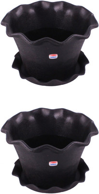 

Garden's Need Orchid Pot With Drip Tray Plant Container Set(Pack of 2, Plastic)