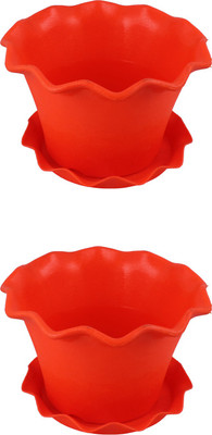 

Garden's Need Orchid Pot With Drip Tray Plant Container Set(Pack of 2, Plastic)