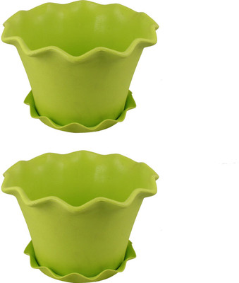 

Garden's Need Orchid Pot With Drip Tray Plant Container Set(Pack of 2, Plastic)