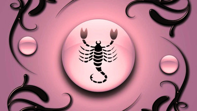 

Zodiac signs Scorpio on a pink background with black ornament on quality paper 13x19 Paper Print(19 inch X 13 inch, Rolled)