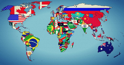 

world map earth states geographic map 2 on quality paper 13x19 Paper Print(19 inch X 13 inch, Rolled)
