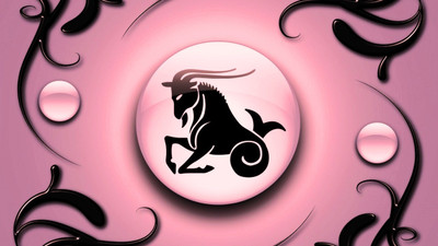 

Zodiac signs Capricorn on a pink background with black ornament on quality paper 13x19 Paper Print(19 inch X 13 inch, Rolled)