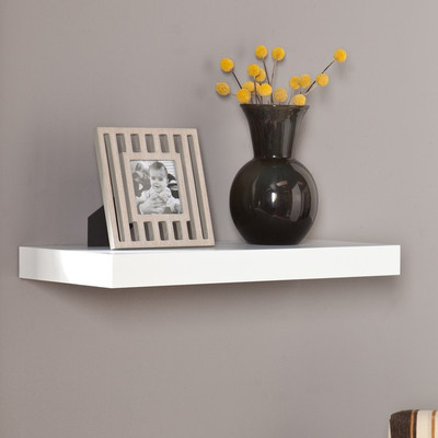 

Qesyas 24-Inch White Floating Shelf MDF Wall Shelf(Number of Shelves - 1, White)
