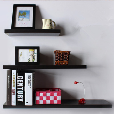 

Qesyas Wall Mounted Floating Shelf Set of 3 MDF Wall Shelf(Number of Shelves - 3, Black)