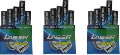

Laser Ultra Blade Set of 3 Saloon Pack, (150 Blades)(Pack of 3)