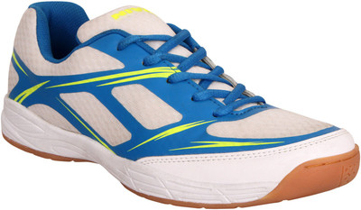 

Nivia Super Court Badminton Shoes For Men(White, White & blue