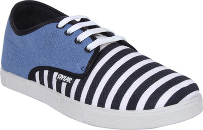 

Stylar Stripe Canvas Shoes For Men(Blue