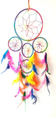 

Varanasi Enterprises Five Ring Dream Catcher Decorative Showpiece - 45 cm(Wool, Multicolor)