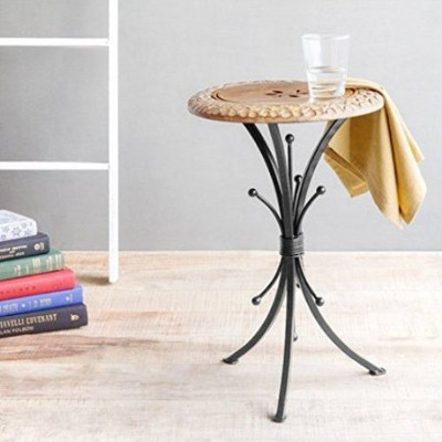 

Desi Karigar Walnut & Black Solid Wood End Table(Finish Color - Brown)