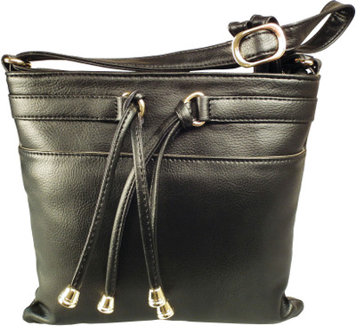 

Lion Heart Girls Casual Black PU Sling Bag