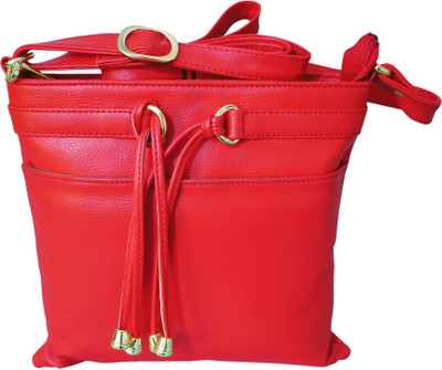 

Lion Heart Girls Casual Red PU Sling Bag
