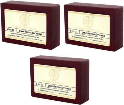 

Khadi Natural Pure Lavender Soap Pack of 3(375 g)