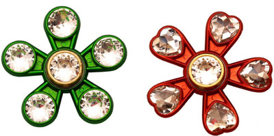 

Krypton 6 Diamond Best Quality 5 Wing Fidget Spinner Great for Stress Relief Anti Anxiety Toy. (SET OF 2)(Multicolor)