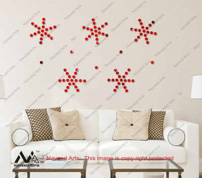 

naveed arts  Acrylic Sticker Sticker(Pack of 100, Red