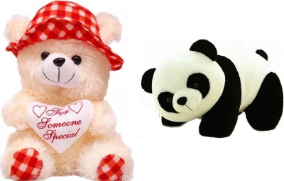 

Ktkashish Toys Exclusive Cream Teddy Bear And Black & White Panda (30 Cm ) - 12 inch(Multicolor)