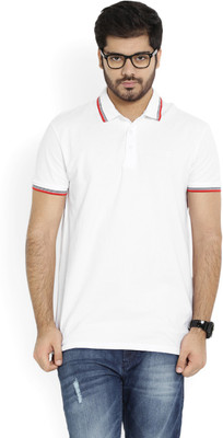 

United Colors of Benetton. Solid Men' Polo Neck White T-Shirt, 101