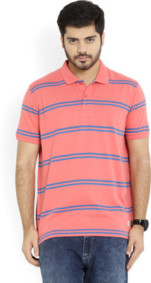 

United Colors of Benetton. Striped Men' Polo Neck Pink T-Shirt, 903