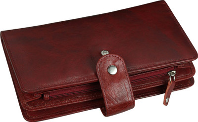 

Style 98 Women Casual, Formal Maroon Genuine Leather Wrist Wallet(14 Card Slots)