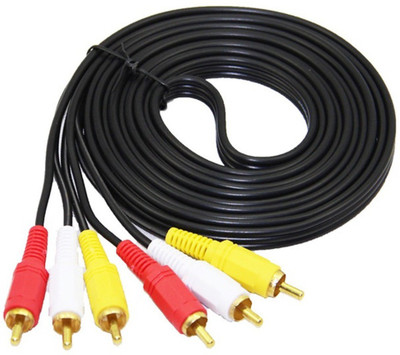 

C&E TV-out Cable audio video grade Cable Both Side Male 3RCA TO 3RCA Gold Plated AV Cable 1.5 Meter_Z3 (Black, For TV, 1.5 m)(Blank, For TV)