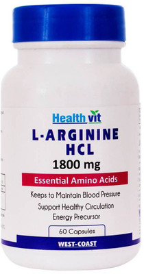 

HealthVit L-Arginine HCL 1800 mg - 60 Capsules(60 No)