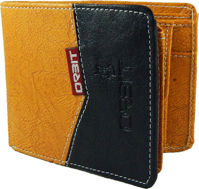 

Orbit Men Yellow Genuine Leather, Fabric Wallet(5 Card Slots)