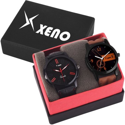 Xeno Leather Chronograph Two Combo New Look Fashion Stylish Titanium Boys Watch  - For Men   Watches  (Xeno)