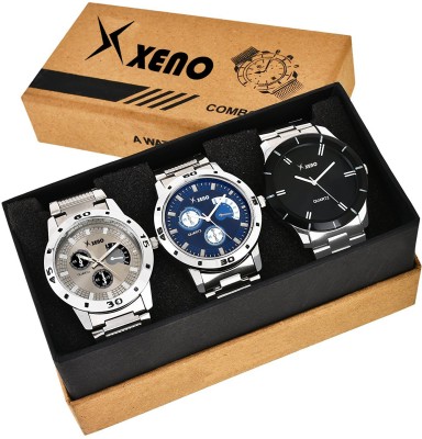 Xeno Metal Chronograph Triple Combo 004-005-043 New Look Fashion Stylish Titanium Boys & Girls Watch  - For Men & Women   Watches  (Xeno)