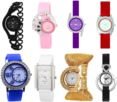 SATNAM FASHION Women Anaog Multi Color Pack-8 Watch  - For Girls   Watches  (SATNAM FASHION)