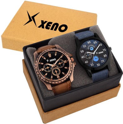Xeno Leather Chronograph Two Combo New Look Fashion Stylish Titanium Boys & Girls Watch  - For Men & Women   Watches  (Xeno)