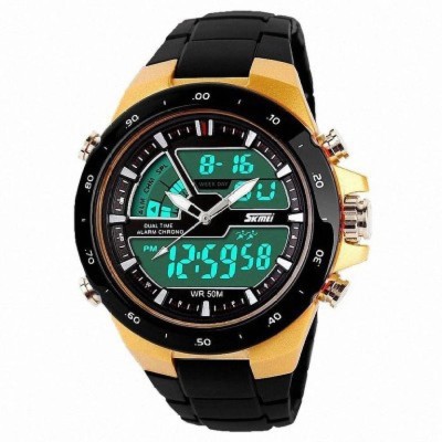 majorzone dualtonegold01 dual time greenlight digital watch Watch  - For Men   Watches  (majorzone)