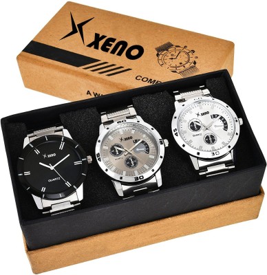Xeno Metal Chronograph Triple Combo 02-04-43 New Look Fashion Stylish Titanium Men Watch  - For Boys   Watches  (Xeno)