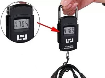 

Tradeaiza 50Kg Digital LCD Pocket Portable Hanging Kitchen Weight With Tare Weighing Scale(Black)