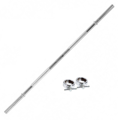 

FACTO POWER 3 FEET LONG, WITH ROD LOCKS, 20 MM THICKNESS FOR HOME GYM Weight Lifting Bar(Silver)