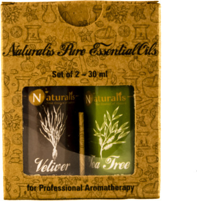 

Naturalis Gift Pack of 2 - 30ml (Vetiver Oil, Tea Tree Oil)(30 ml)