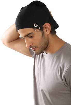 BEZAL Stylish Black Color Beanie With Ring Free Size Stretchable Cap