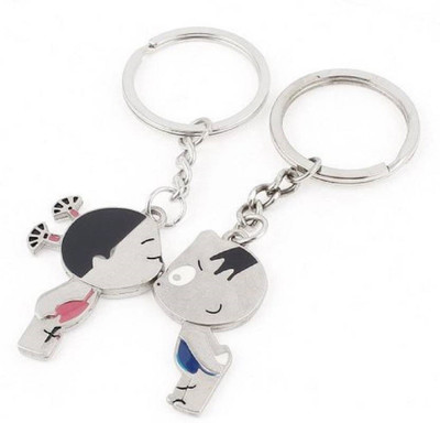 

Madhuraj Cute Kissing Couple High Quality Metal Key Chain(Silver)