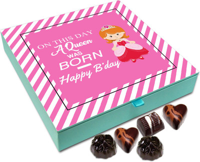 

Chocholik Gift Box - On This Day A Queen Was Born Chocolate Box - 9pc Truffles(108 g)