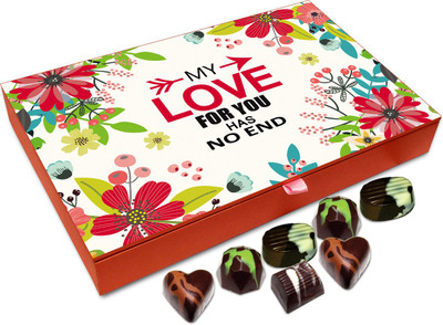 

Chocholik Gift Box - MY Love For You Has No End Chocolate Box - 12pc Truffles(144 g)