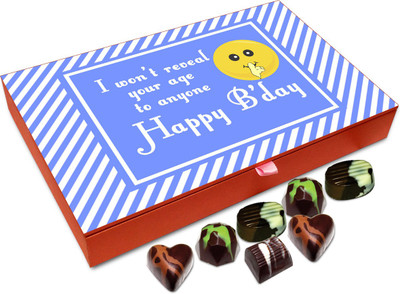 

Chocholik Gift Box - Happy Birthday I Won’t Reveal Your Age Chocolate Box - 12pc Truffles(144 g)