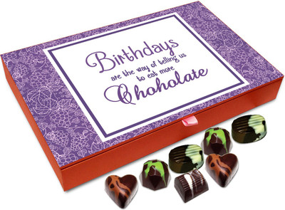 

Chocholik Gift Box - Birthdays Are There To Eat Chocolate Chocolate Box - 12pc Truffles(144 g)