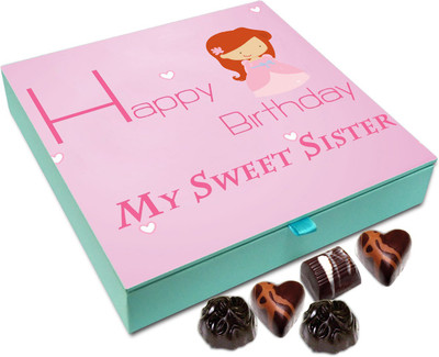 

Chocholik Gift Box - Happy Birthday My Sweet Sister Chocolate Box - 9pc Truffles(108 g)