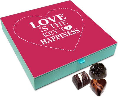 

Chocholik Gift Box - Love Is The Key To Happiness Chocolate Box - 9pc Truffles(108 g)