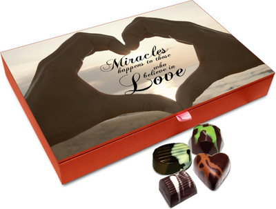 

Chocholik Gift Box - Miracles Happen In Love Chocolate Box - 12pc Truffles(144 g)