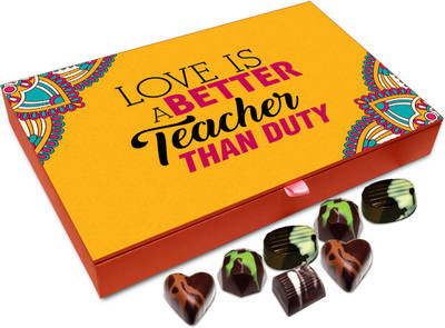 

Chocholik Gift Box - Love Is A Better Teacher Than Duty Chocolate Box - 12pc Truffles(144 g)