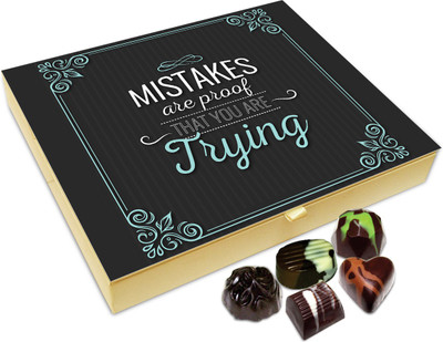 

Chocholik Gift Box - Mistakes Are Proof That You Are Trying Chocolate Box - 20pc Truffles(240 g)
